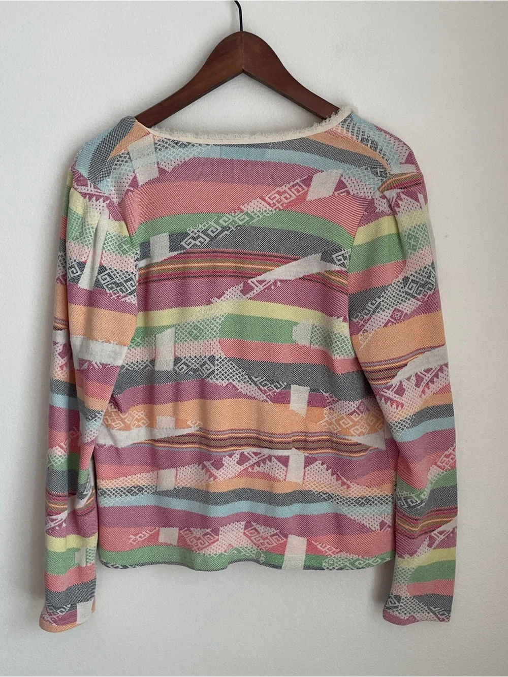 Aldo Martins Silan Cardigan Pastel Aztec Geometric Open Front Western Medium